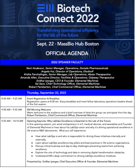 EM Biotech Connect 2022 Agenda Snapshot