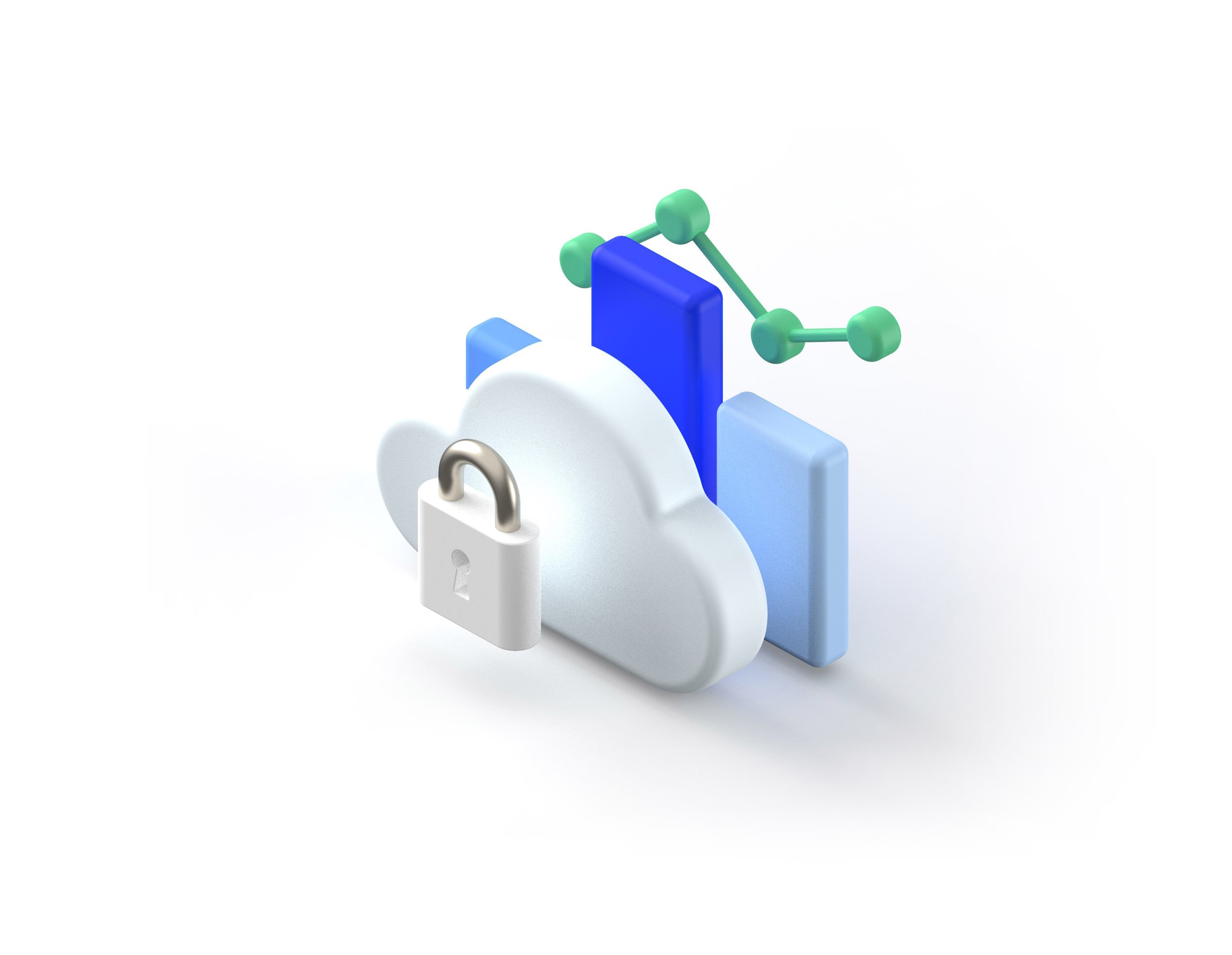 lock and cloud icon + Science lab equipment